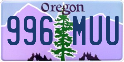 OR license plate 996MUU