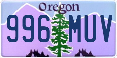 OR license plate 996MUV