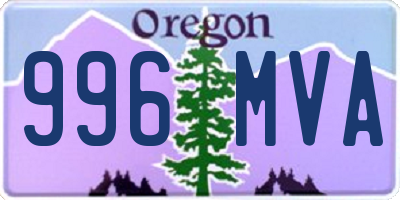 OR license plate 996MVA