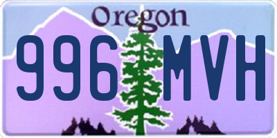 OR license plate 996MVH