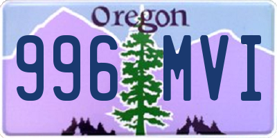 OR license plate 996MVI