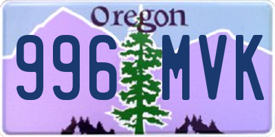 OR license plate 996MVK