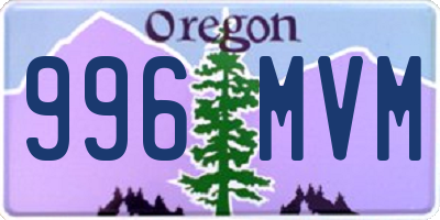 OR license plate 996MVM