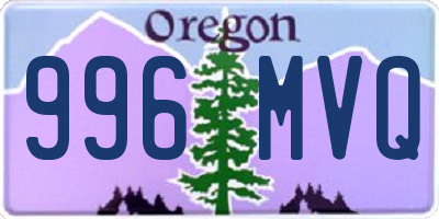 OR license plate 996MVQ