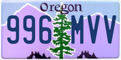 OR license plate 996MVV