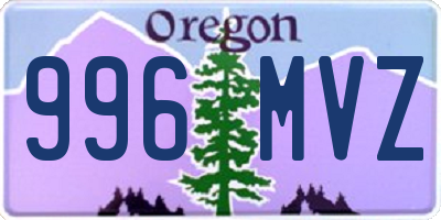 OR license plate 996MVZ