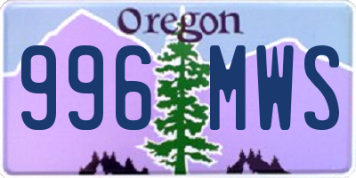 OR license plate 996MWS