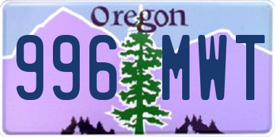 OR license plate 996MWT