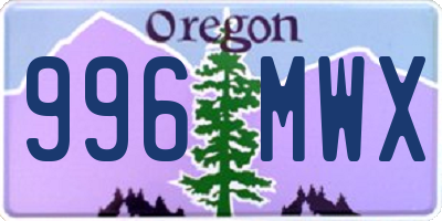 OR license plate 996MWX