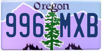 OR license plate 996MXB