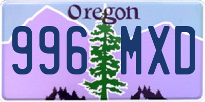 OR license plate 996MXD