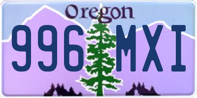 OR license plate 996MXI