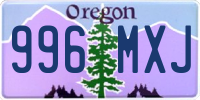 OR license plate 996MXJ