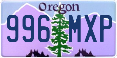 OR license plate 996MXP