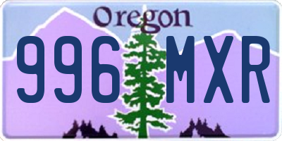 OR license plate 996MXR