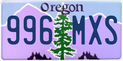 OR license plate 996MXS