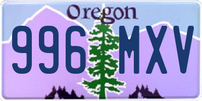 OR license plate 996MXV