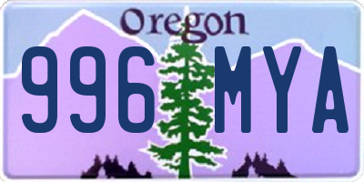 OR license plate 996MYA