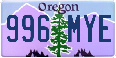 OR license plate 996MYE
