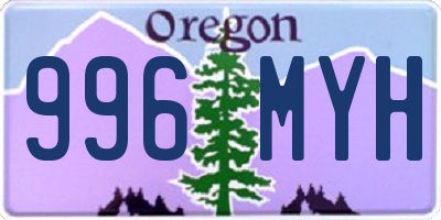 OR license plate 996MYH