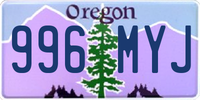 OR license plate 996MYJ