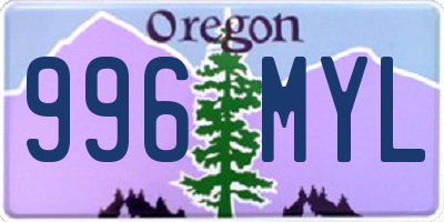 OR license plate 996MYL