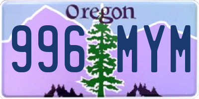 OR license plate 996MYM