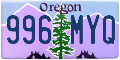 OR license plate 996MYQ