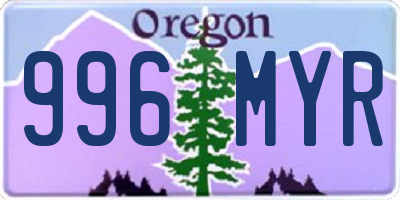 OR license plate 996MYR