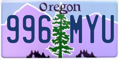 OR license plate 996MYU