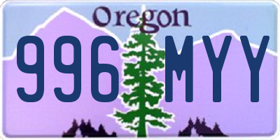 OR license plate 996MYY