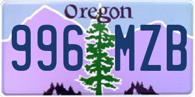 OR license plate 996MZB
