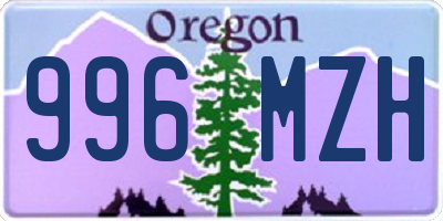 OR license plate 996MZH