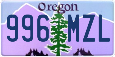 OR license plate 996MZL