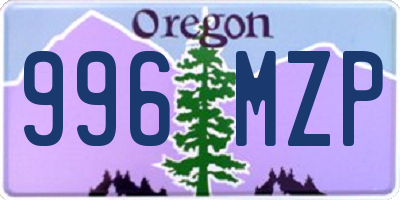 OR license plate 996MZP