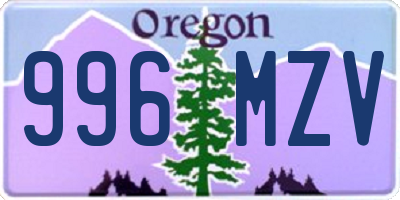 OR license plate 996MZV