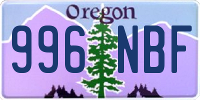 OR license plate 996NBF