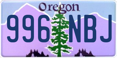 OR license plate 996NBJ