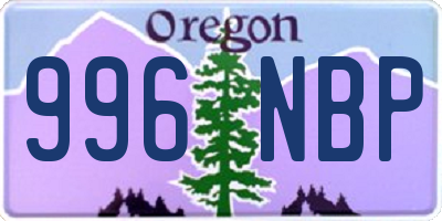 OR license plate 996NBP