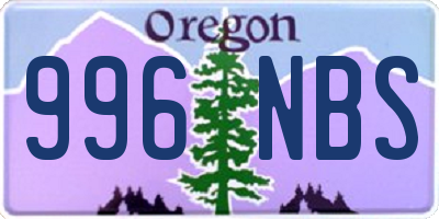 OR license plate 996NBS