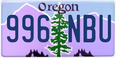 OR license plate 996NBU