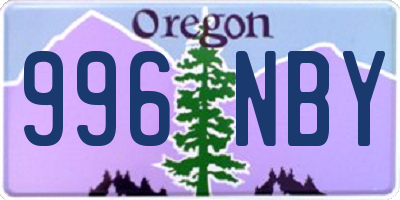 OR license plate 996NBY