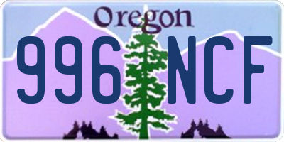OR license plate 996NCF