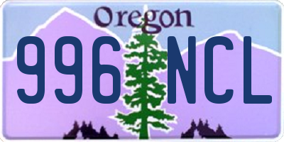 OR license plate 996NCL