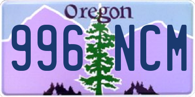 OR license plate 996NCM