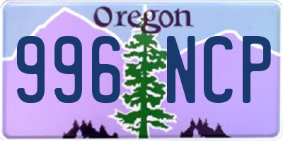 OR license plate 996NCP