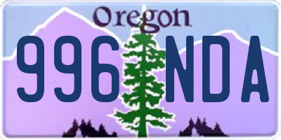 OR license plate 996NDA