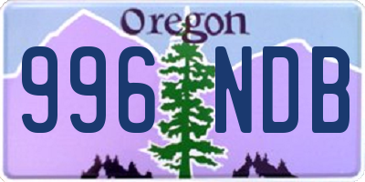 OR license plate 996NDB