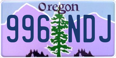 OR license plate 996NDJ