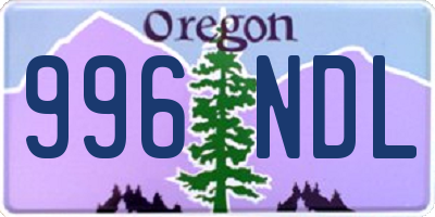 OR license plate 996NDL